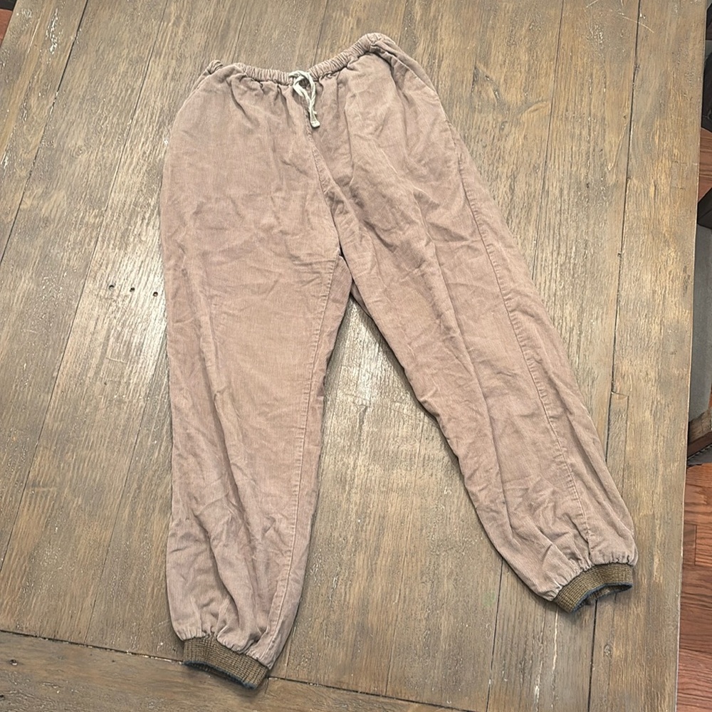 Caramel Gray Sweatpants Elastic Cuffs Relaxed Fit